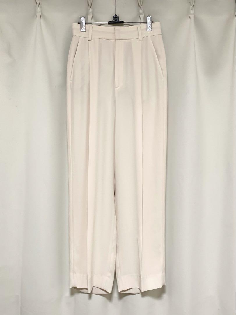 ゴールド美品6 ROKU GEORGETTE TUCK PANTS ロク　パンツ 6 ROKU GEORGETTE TUCK PANTS ジョーゼットタックパンツ