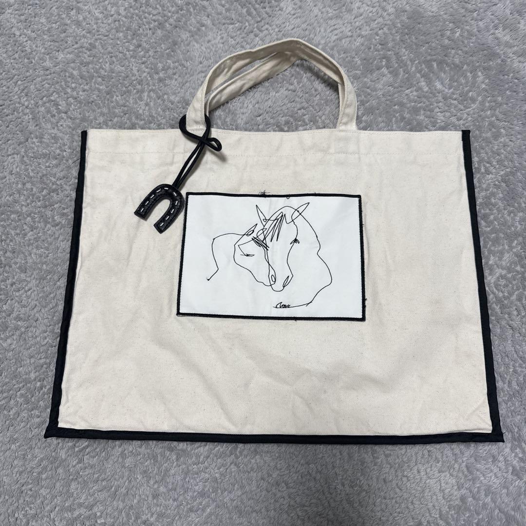 ユニコーン線画のキャンバスエコバッグ　gypsohila