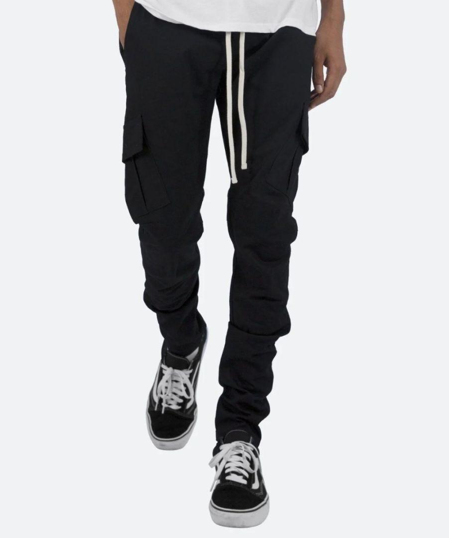 mnml ZIP CARGO DRAWCORD PANTS / BLACK