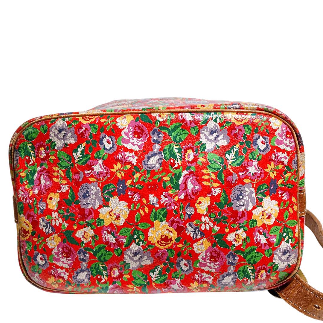 KENZO ケンゾー ショルダーバッグ 花柄 レッド　巾着 ハンドバッグ 総柄 KENZO ケンゾー ショルダーバッグ 花柄 レッド 巾着