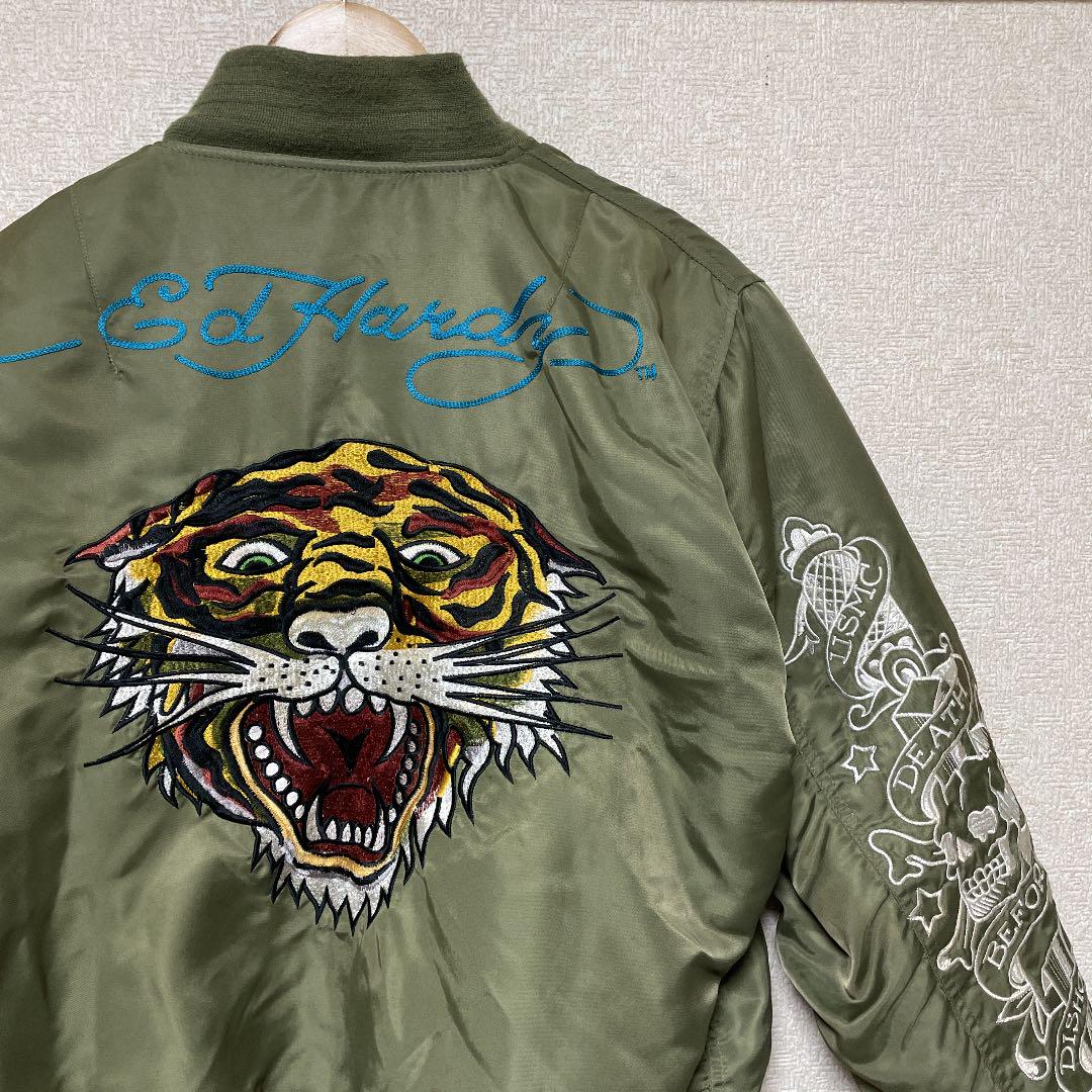 ed hardy エドハーディ Y2K 刺繍 虎 タイガー フライトジャケット