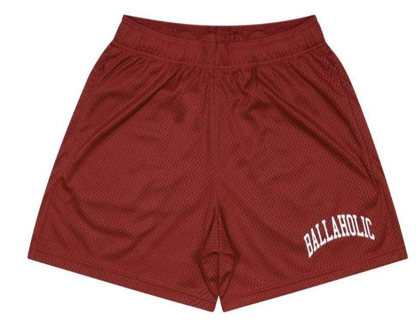 ウェア ballaholic college logo mesh zip shorts