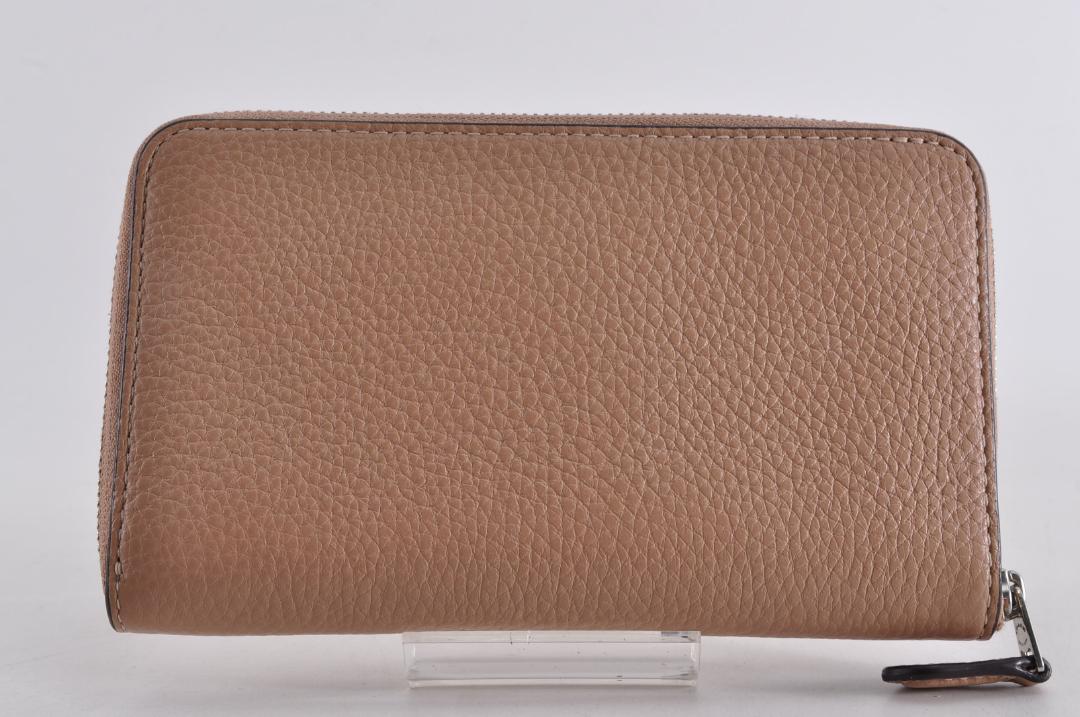 美品 COACH コーチ フラワー 花 長財布 レザー 革 ベージュ ジップ
