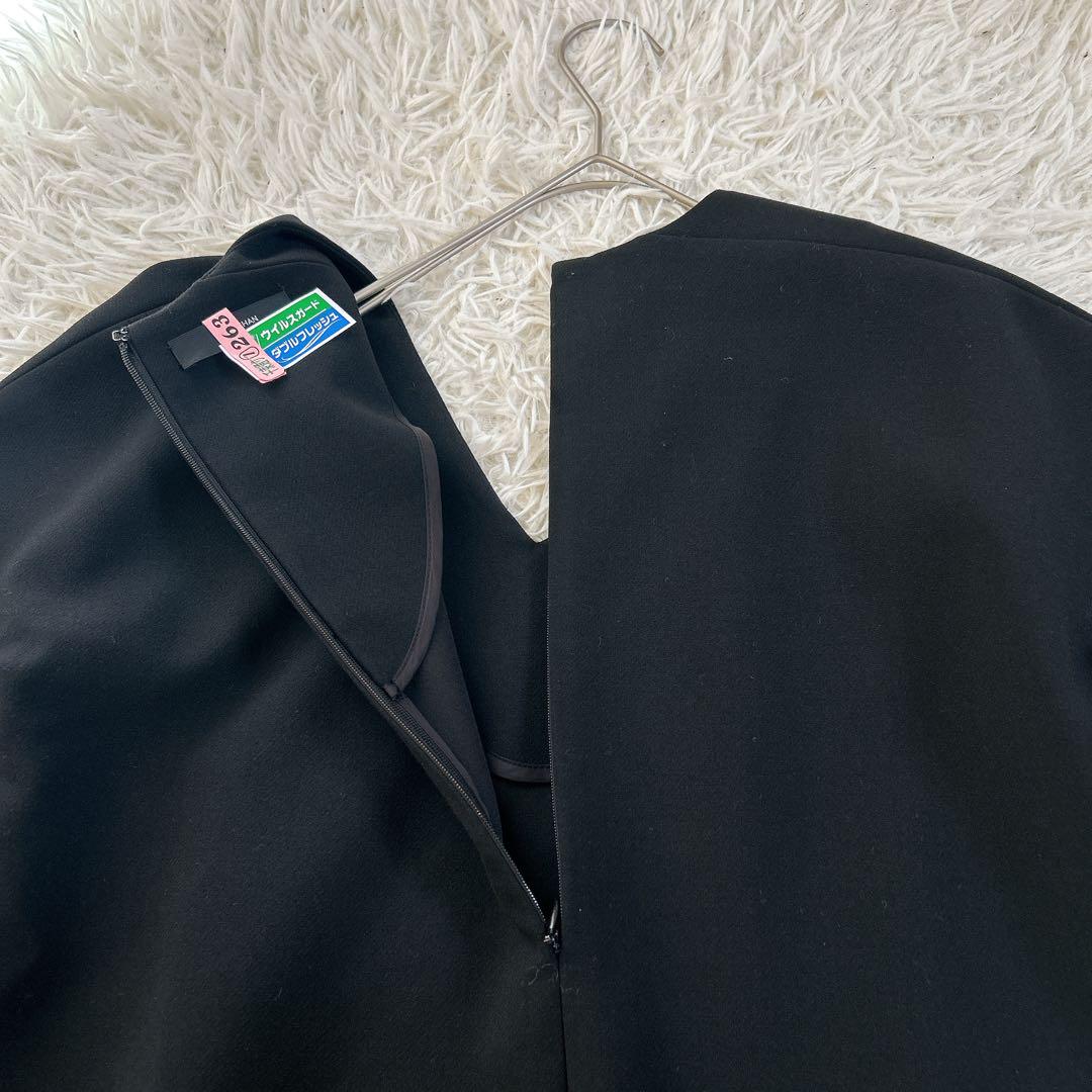 美品　近年★YOKO CHANスカラップドレス ワンピース 黒　40サイズ