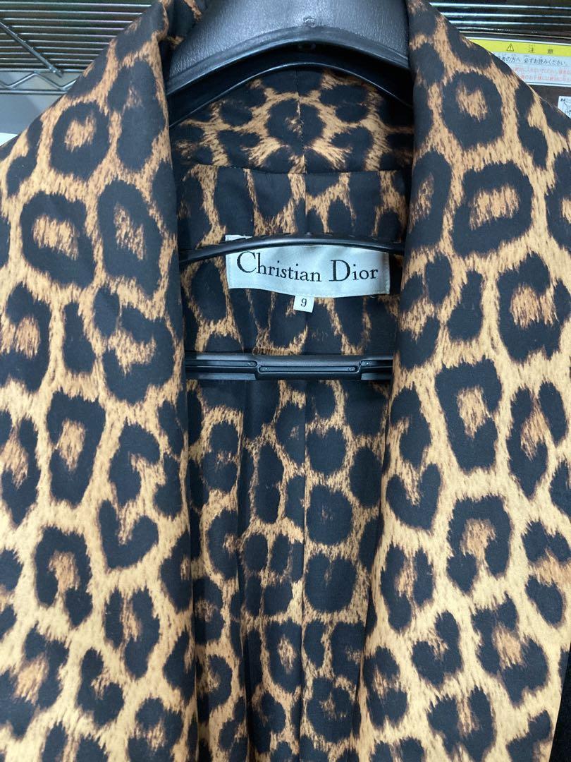Christian Dior コート アンゴラ レオパードライナー