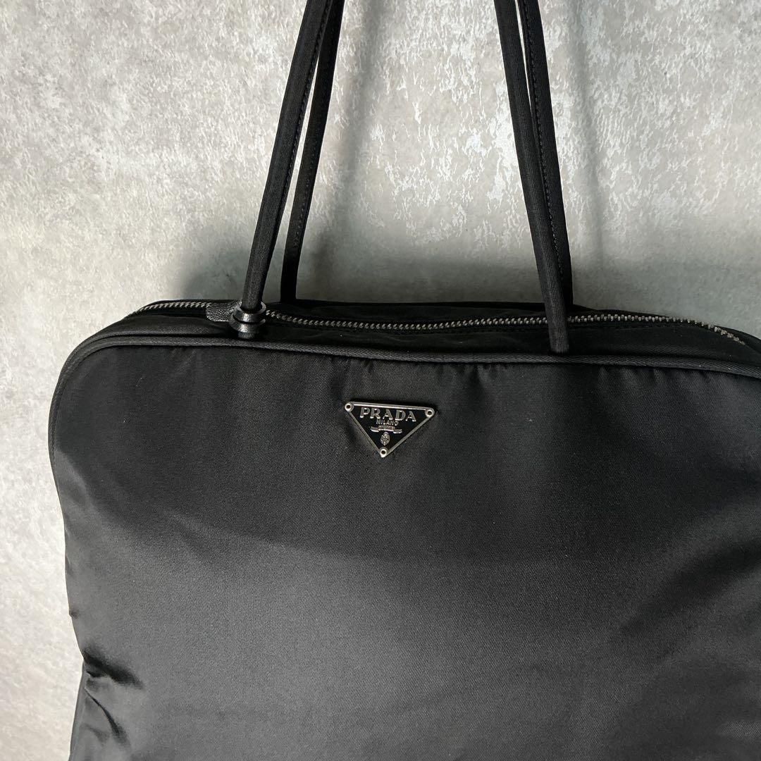 美品 PRADA プラダ 三角ロゴ ナイロン ハンドバッグ ミニ トート