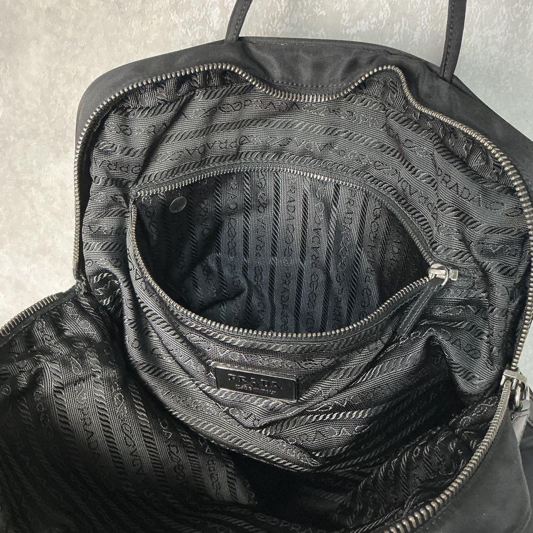 美品 PRADA プラダ 三角ロゴ ナイロン ハンドバッグ ミニ トート