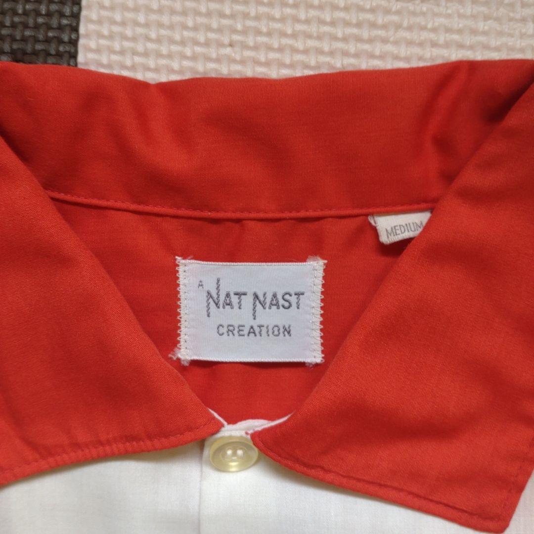 本物品質の Nat 70s 赤白 Mサイズ ボウリングシャツ ナットナスト Nast ウェア・シャツ