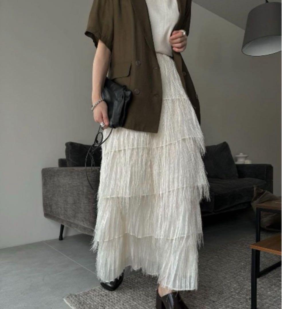 WILLFULLY ウィルフリー aslope fringe tiered SK