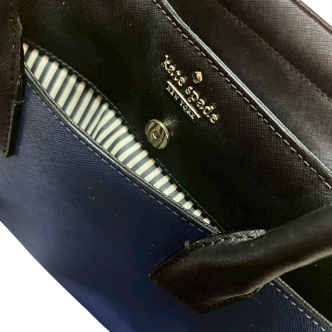 kate spade ハンドバッグ サフィアーノレザー ネイビー ブラック