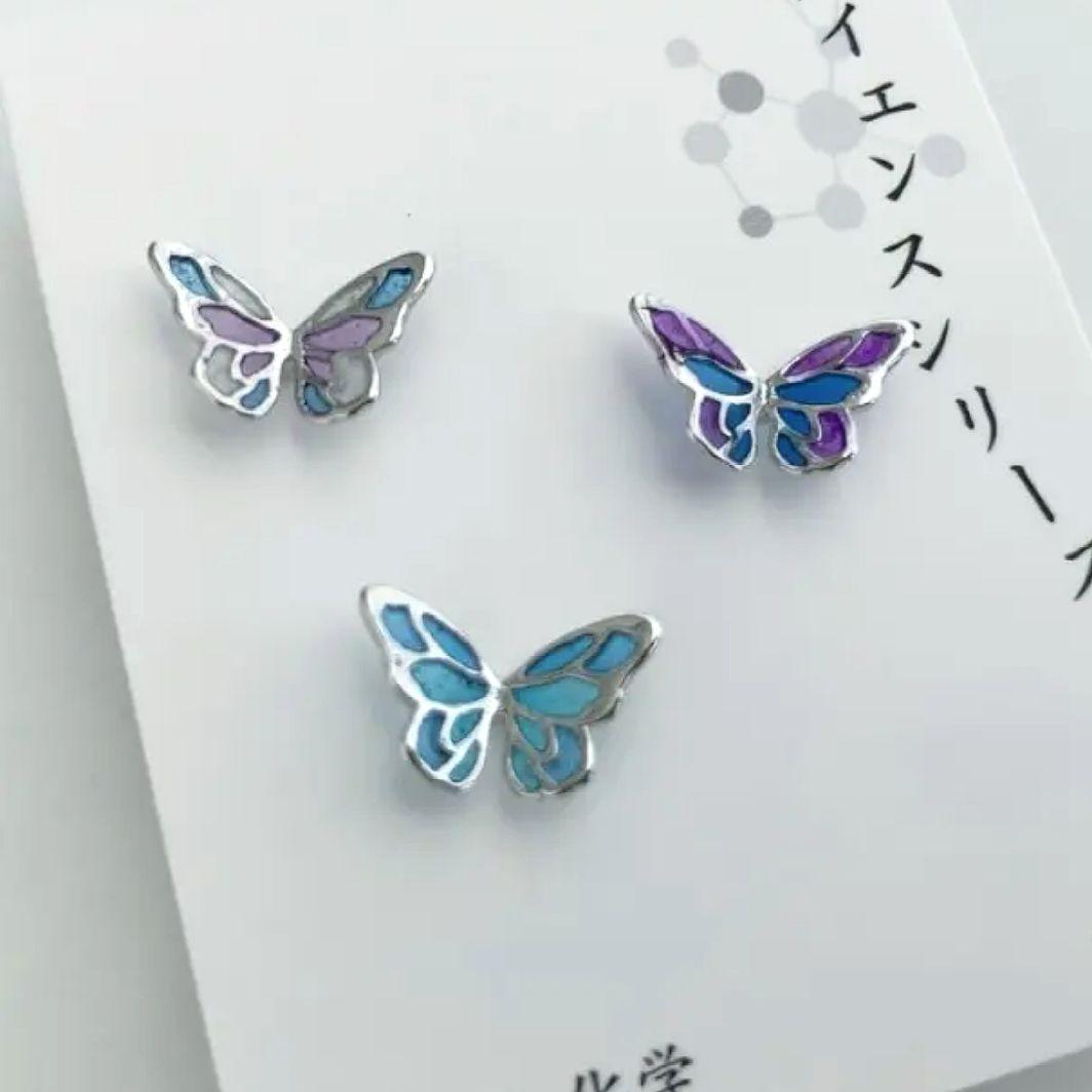 新品　ガーグル　mini Papillon ピアス 蝶 チョウ シルバー