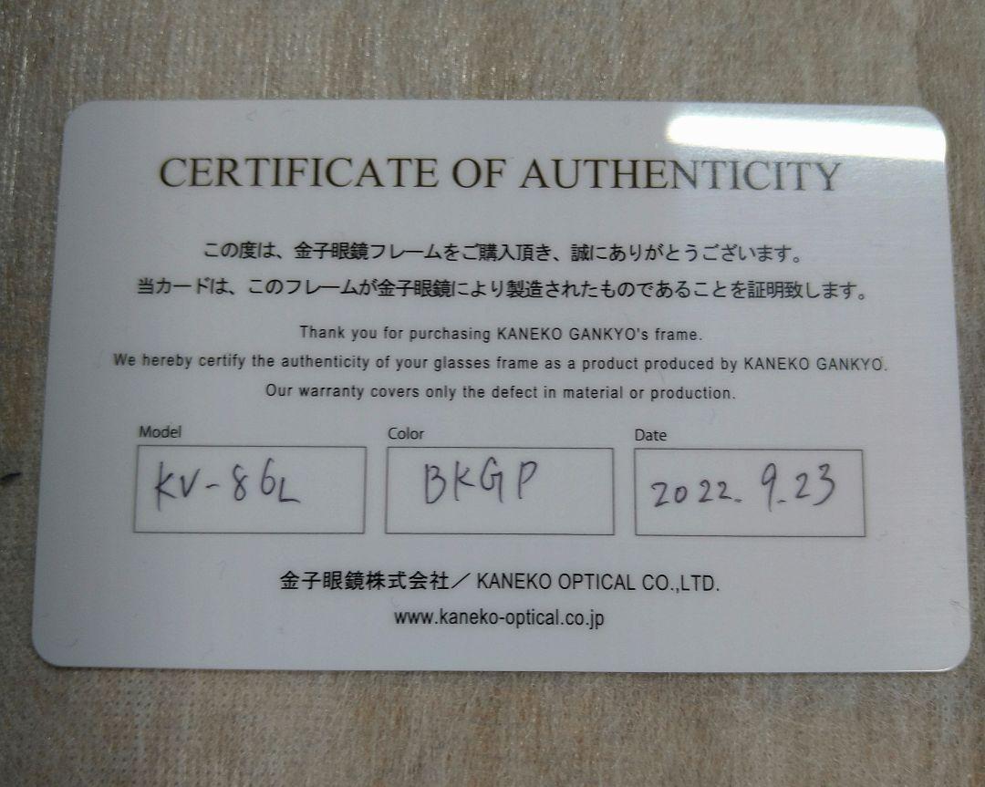 金子眼鏡 KV-86L BKGP