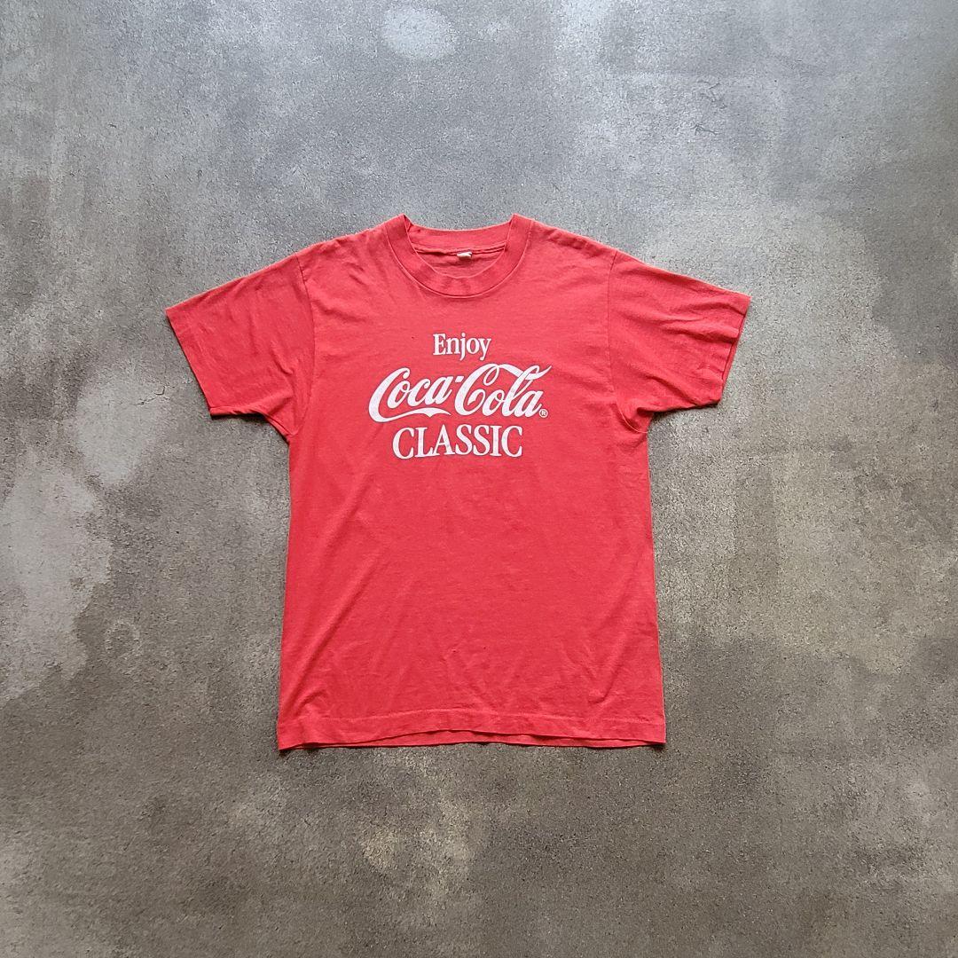 90sUSA古着企業TシャツCoca-Cola CLASSICシングルステッチ
