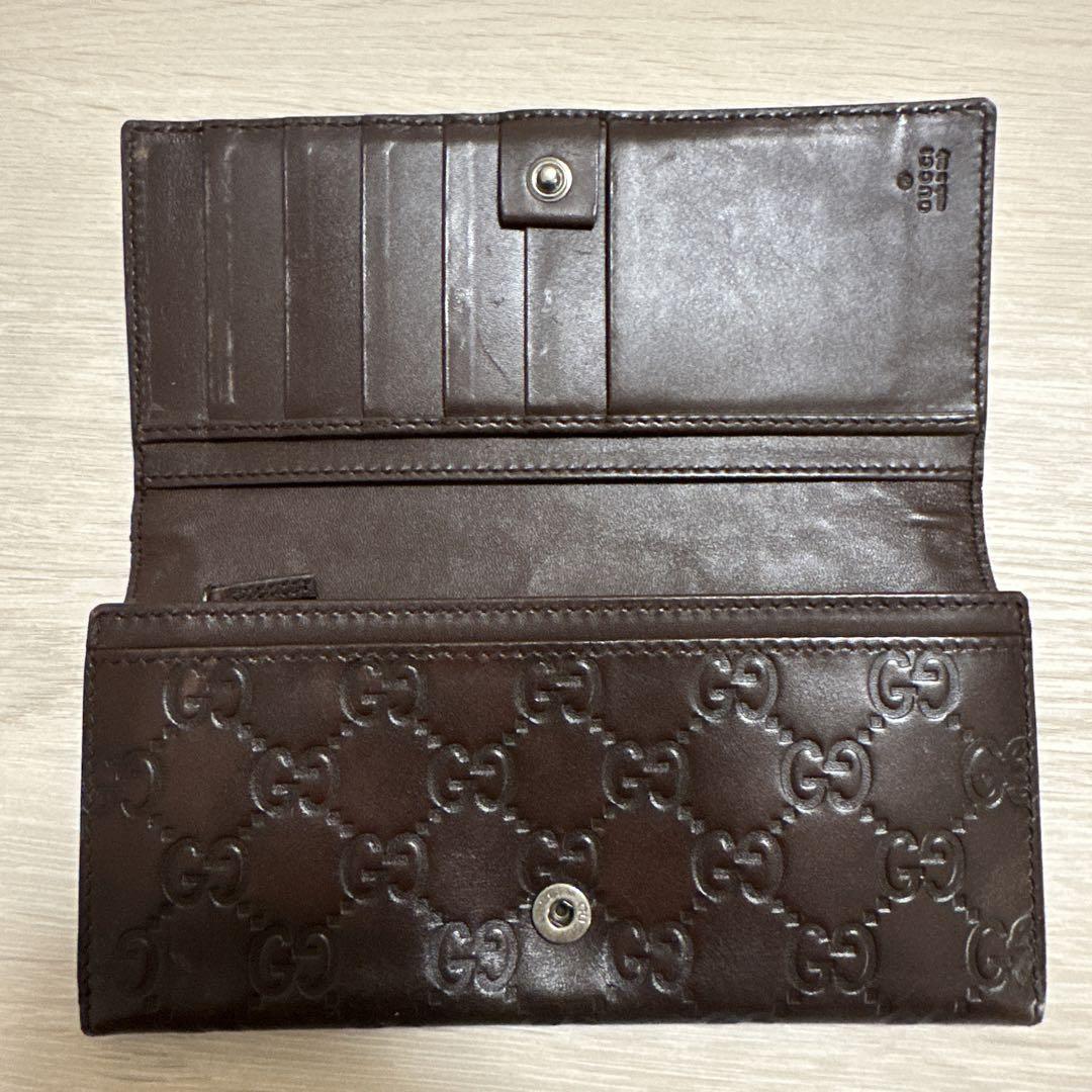 Gucci 二つ折り財布 ブラウン レザー