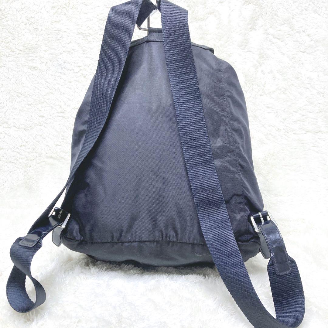 【プラダ】リュック 三角ロゴ 白タグ テスートナイロン レザー 巾着型 PRADA]】リュック 三角ロゴ 白タグ テスートナイロン レザー