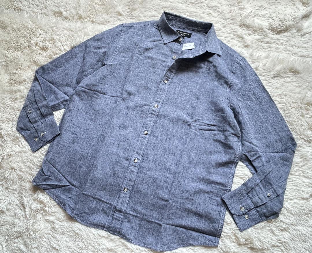 新品　バナナリパブリック　春夏　リネン綿シャツ　メンズ　L(M在庫あり)