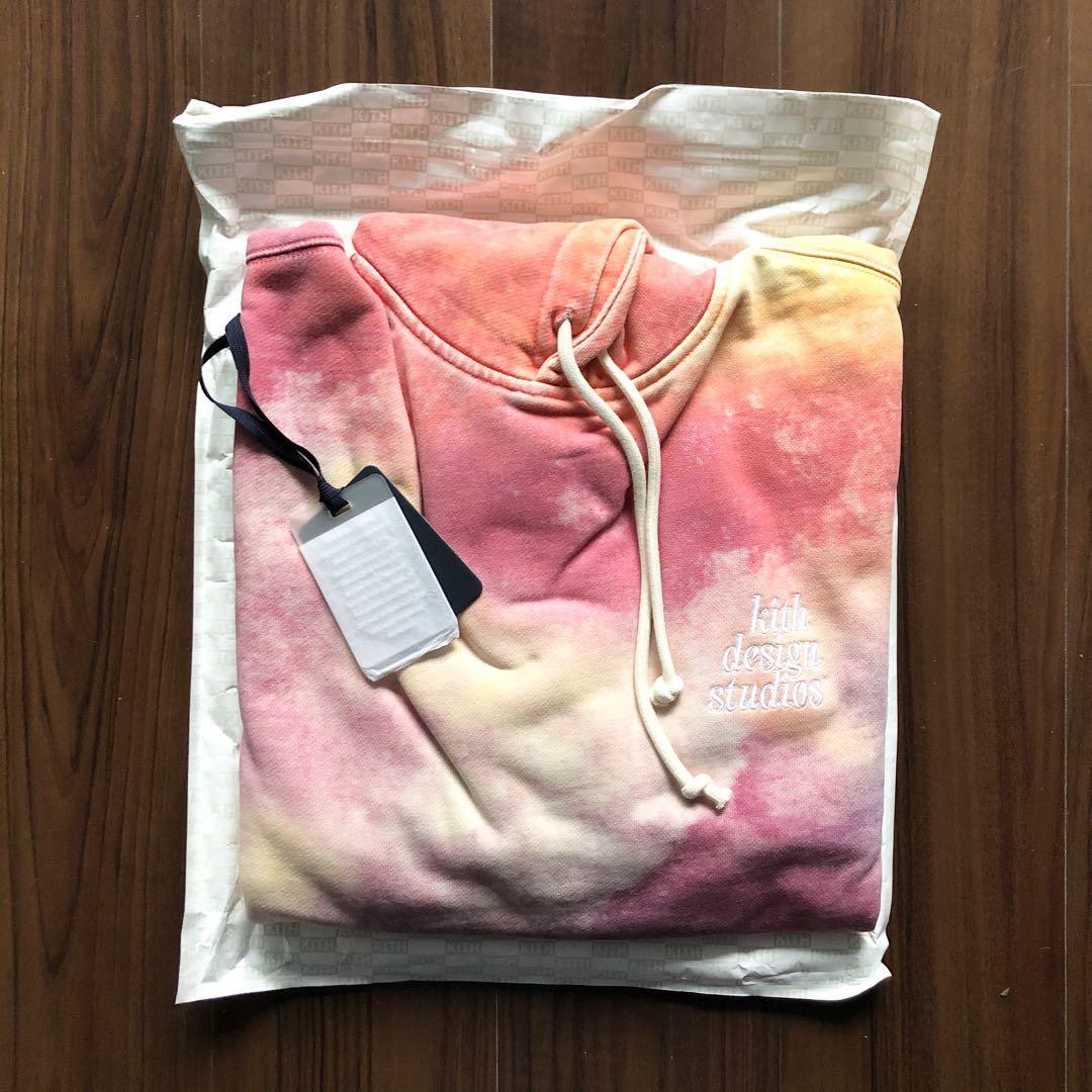 新品 KITH タイダイ染めフーディー　キス　パーカー　ピンクグリーン