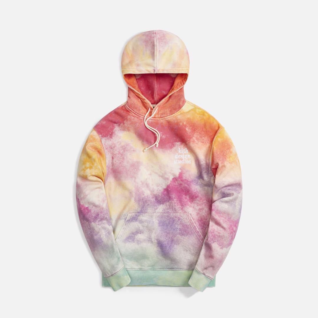 新品 KITH タイダイ染めフーディー　キス　パーカー　ピンクグリーン