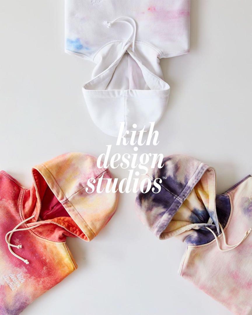 新品 KITH タイダイ染めフーディー　キス　パーカー　ピンクグリーン