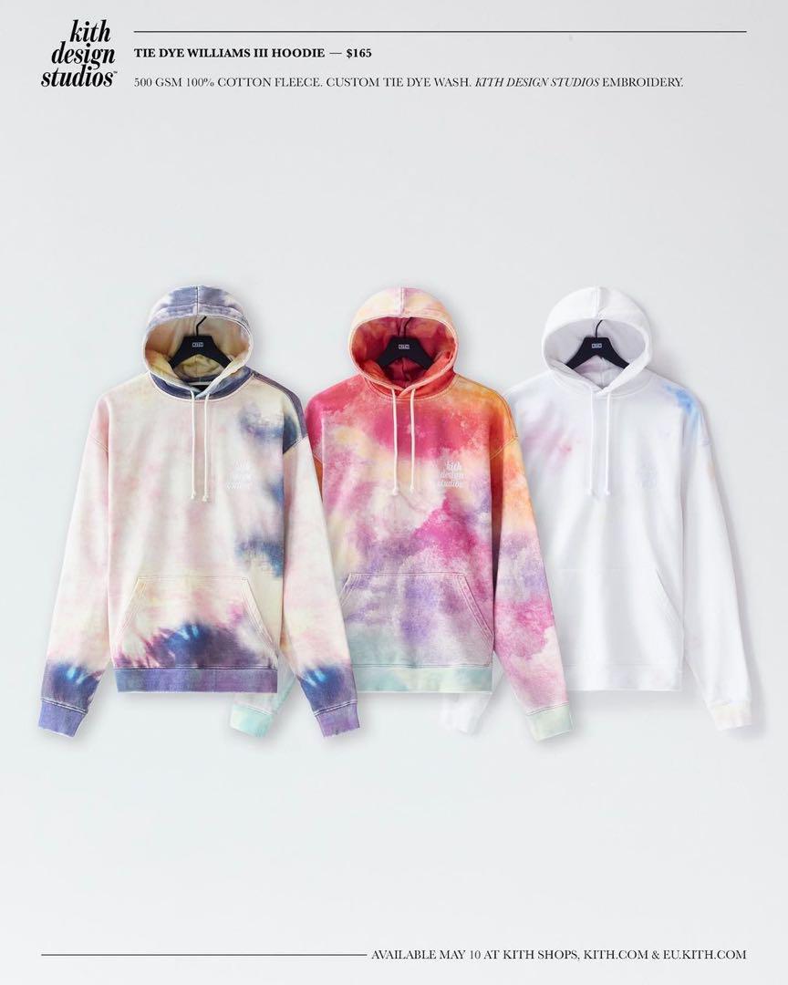 新品 KITH タイダイ染めフーディー　キス　パーカー　ピンクグリーン