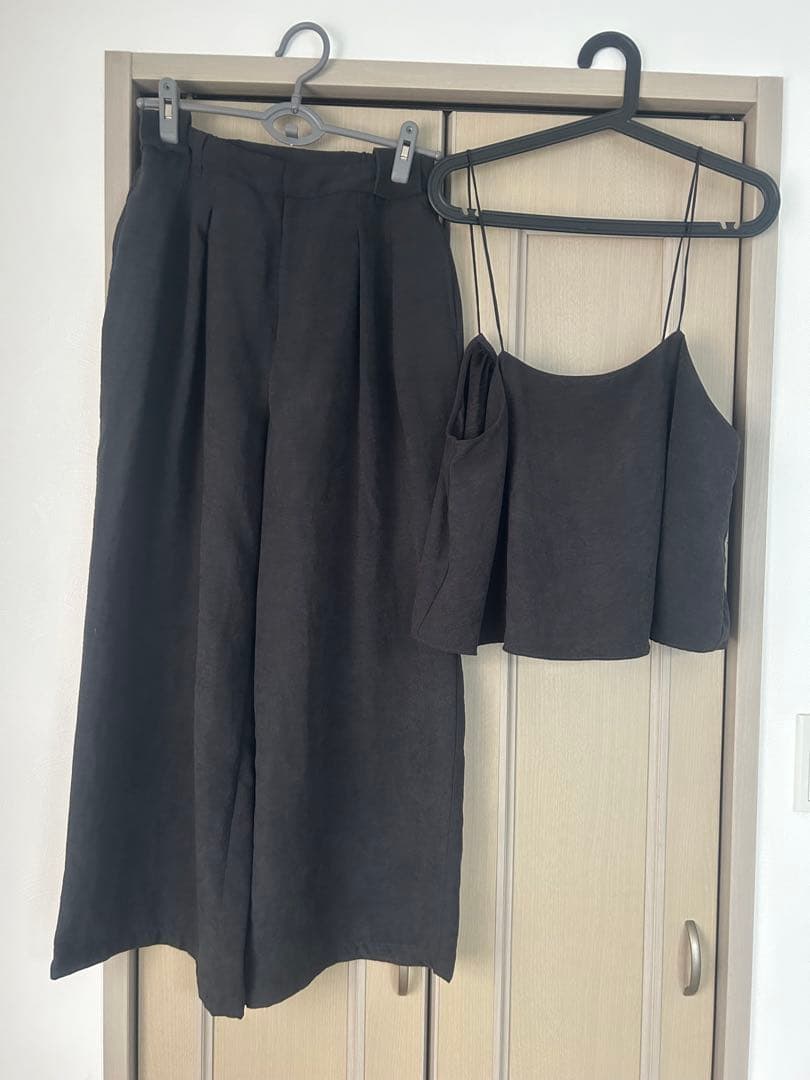 ピュアルセシン パウダーツイルビスチェ パンツセット ブラック SIZE pual ce cin