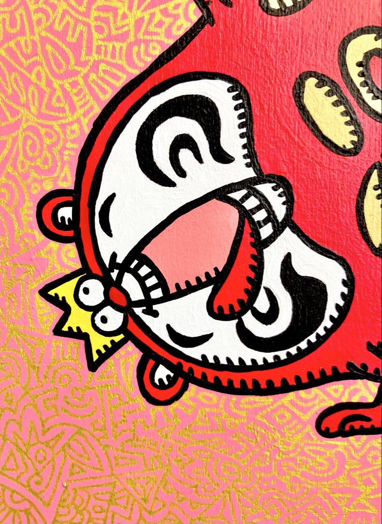 原画　だるま　ポップアート　キャラクター　絵画　アクリル画　現代アート　細密画