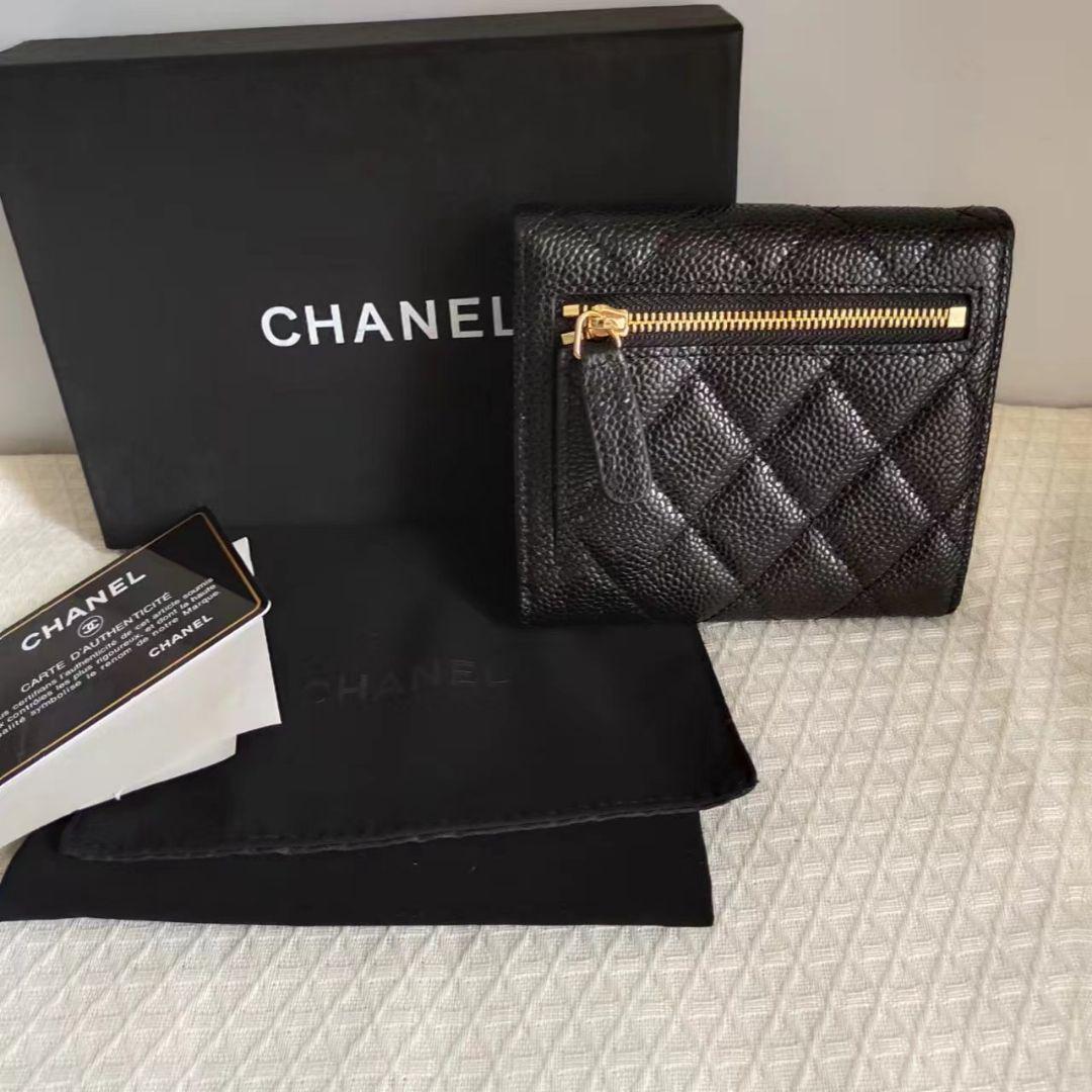 シャネル CHANEL スモール ウォレット キャビアスキン 三つ折財布 画像2