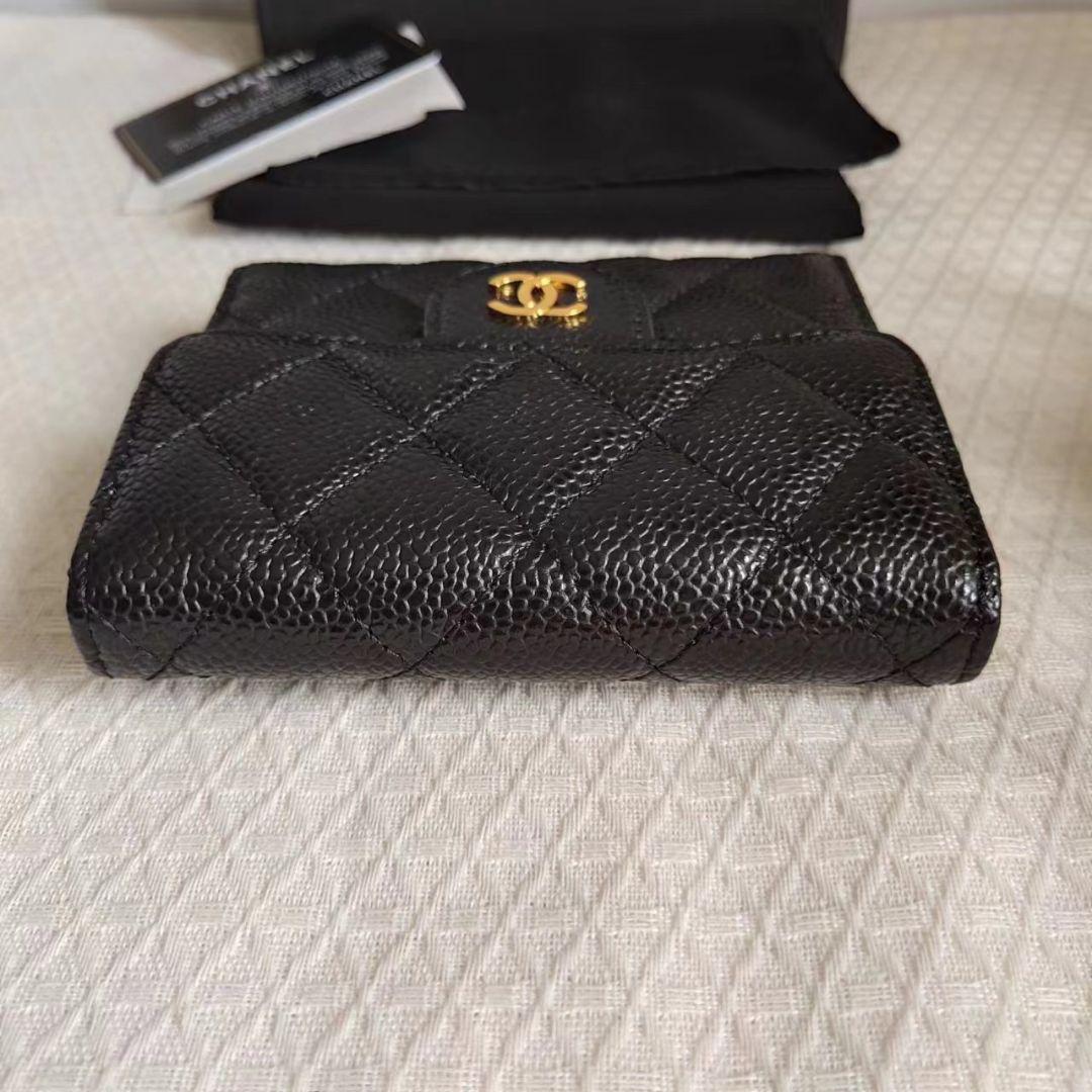 シャネル CHANEL スモール ウォレット キャビアスキン 三つ折財布 画像3