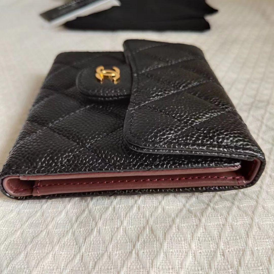 シャネル CHANEL スモール ウォレット キャビアスキン 三つ折財布 画像4