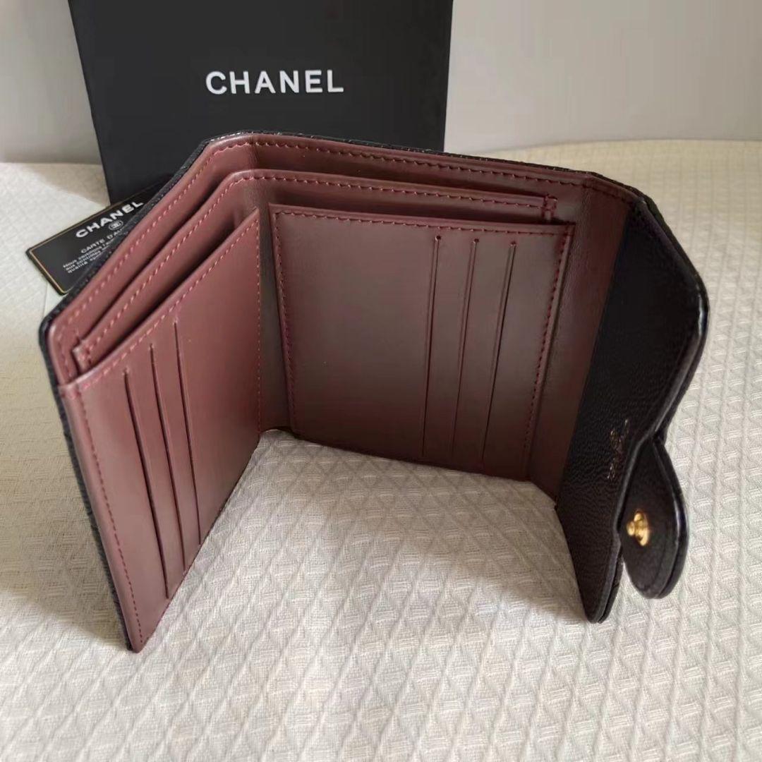 シャネル CHANEL スモール ウォレット キャビアスキン 三つ折財布 画像7