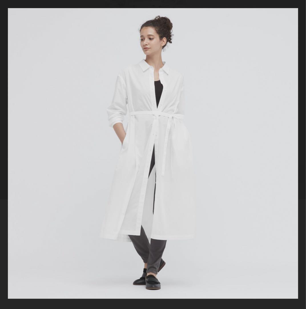 美ボディライン*SPORTMAX*ファビアナ コットン シャツワンピース 新品 ユニクロ コットンAラインロングシャツワンピース S - メルカリ
