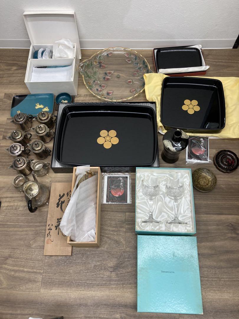 蔵出し　骨董品　おまとめ　Tiffany 銀食器　漆器　花瓶