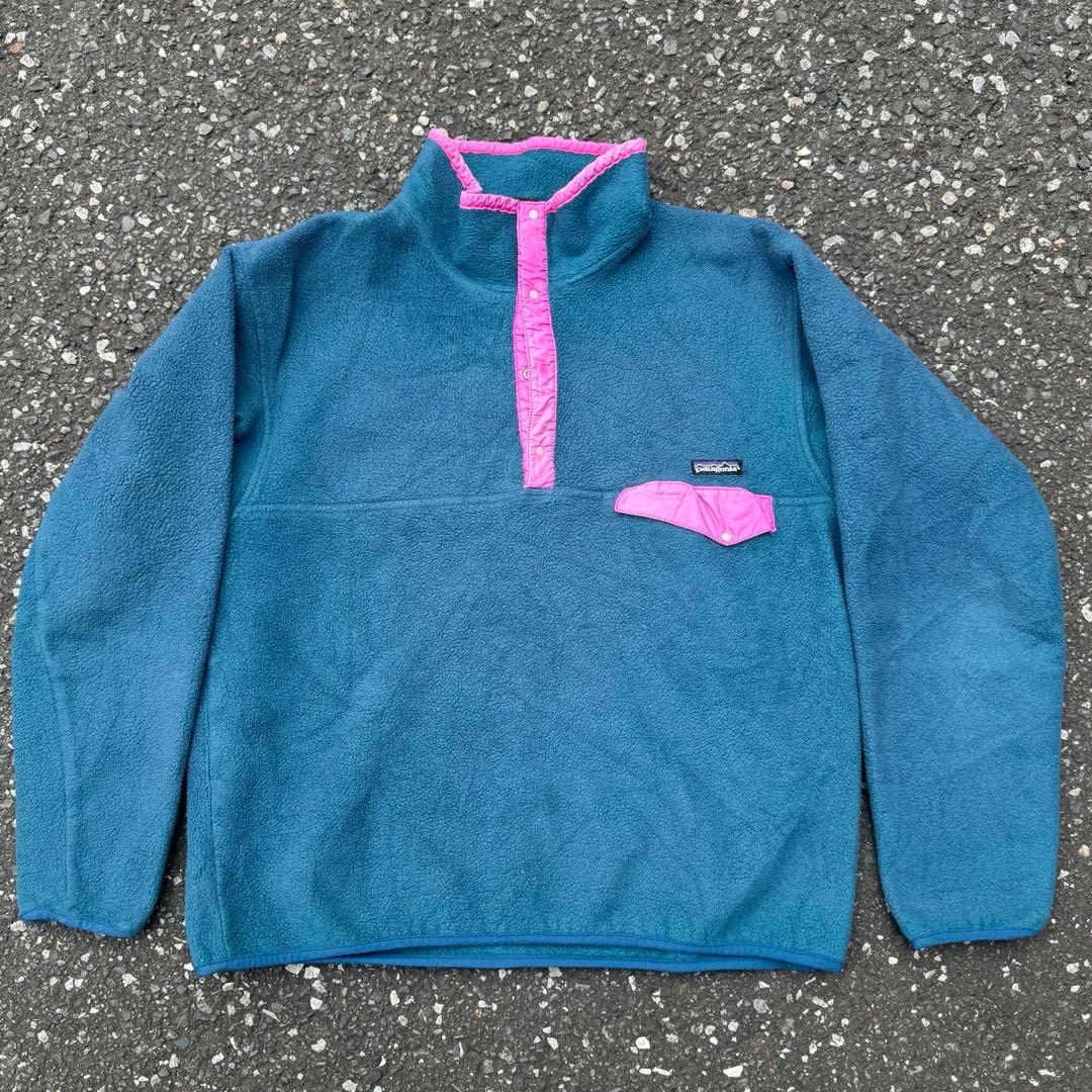 Patagonia スナップt グリーン×ピンク XL ヴィンテージXL LL patagonia