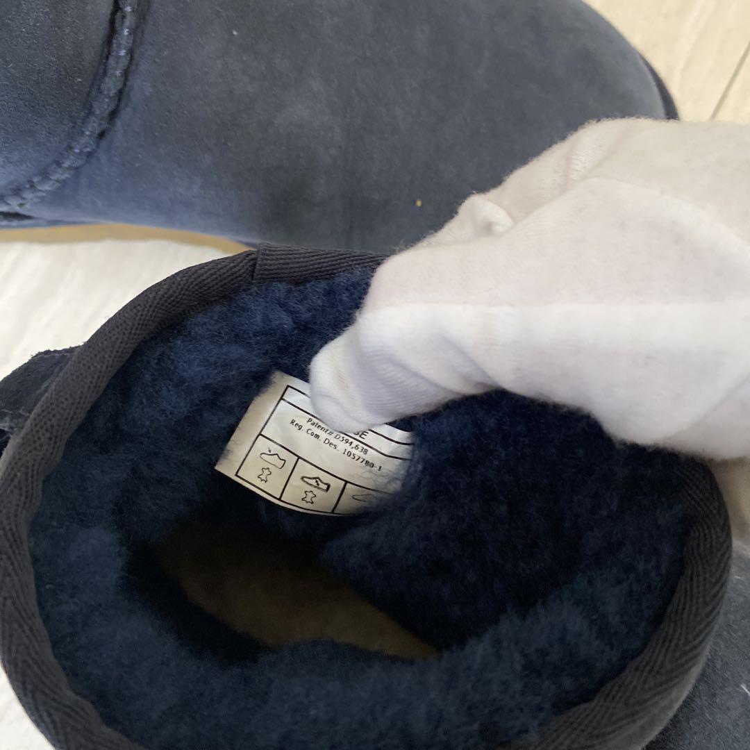 UGG ムートンミニブーツ ネイビー 24.0㎝ 美品