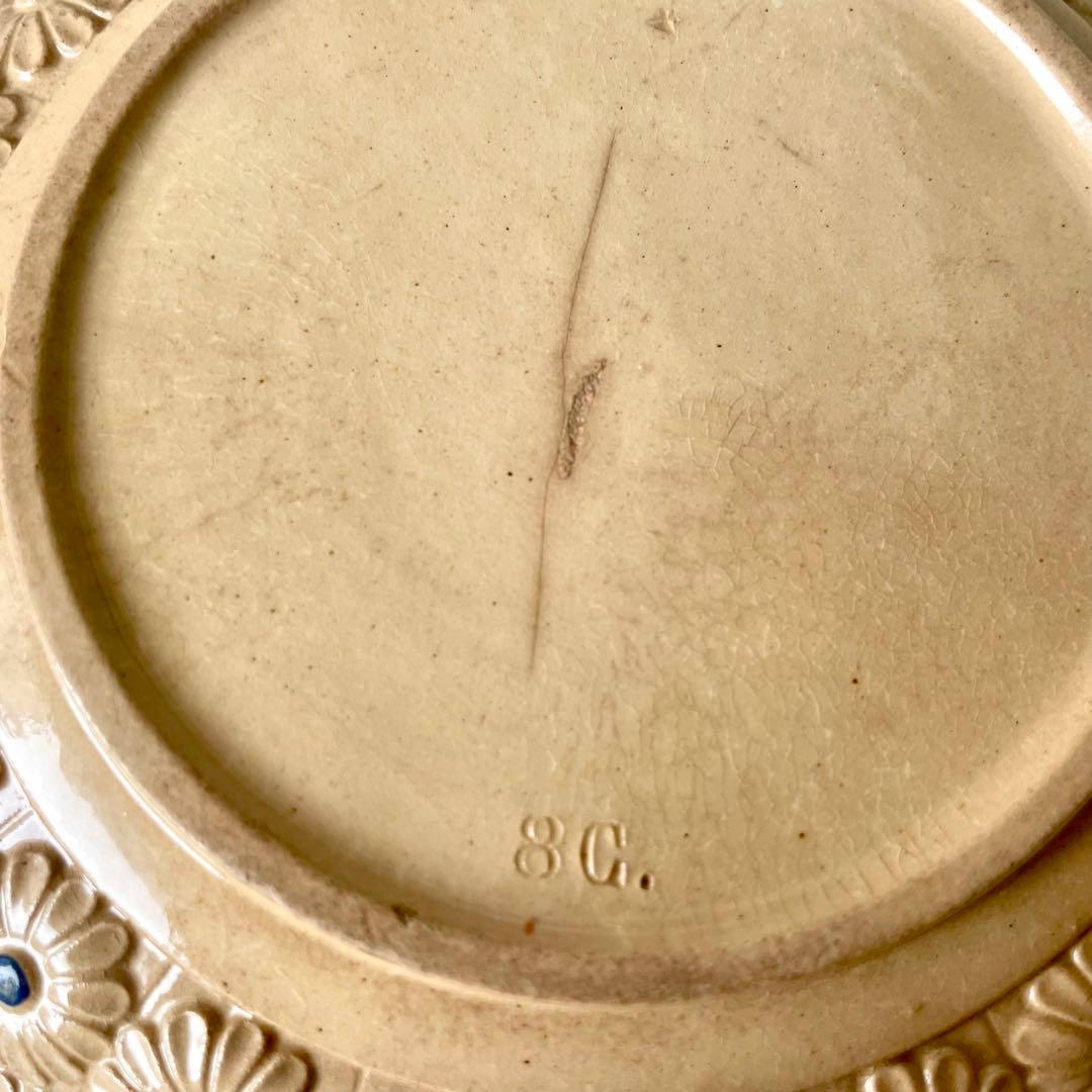 【希少】ボルドー　マーガレットレリーフシュクリエ　フランスアンティーク