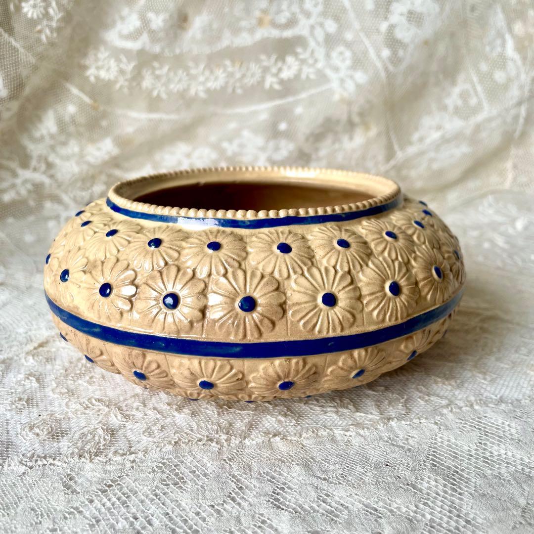 【希少】ボルドー　マーガレットレリーフシュクリエ　フランスアンティーク