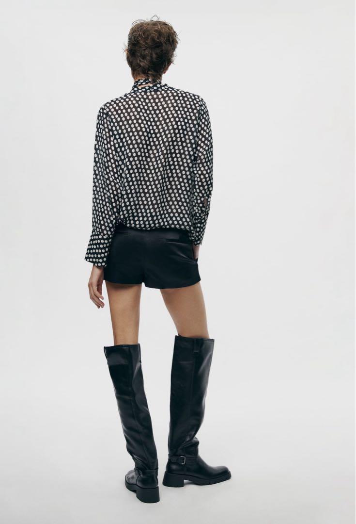 ZARA ZW COLLECTION ポルカドット ネクタイ ブラウス S - メルカリ