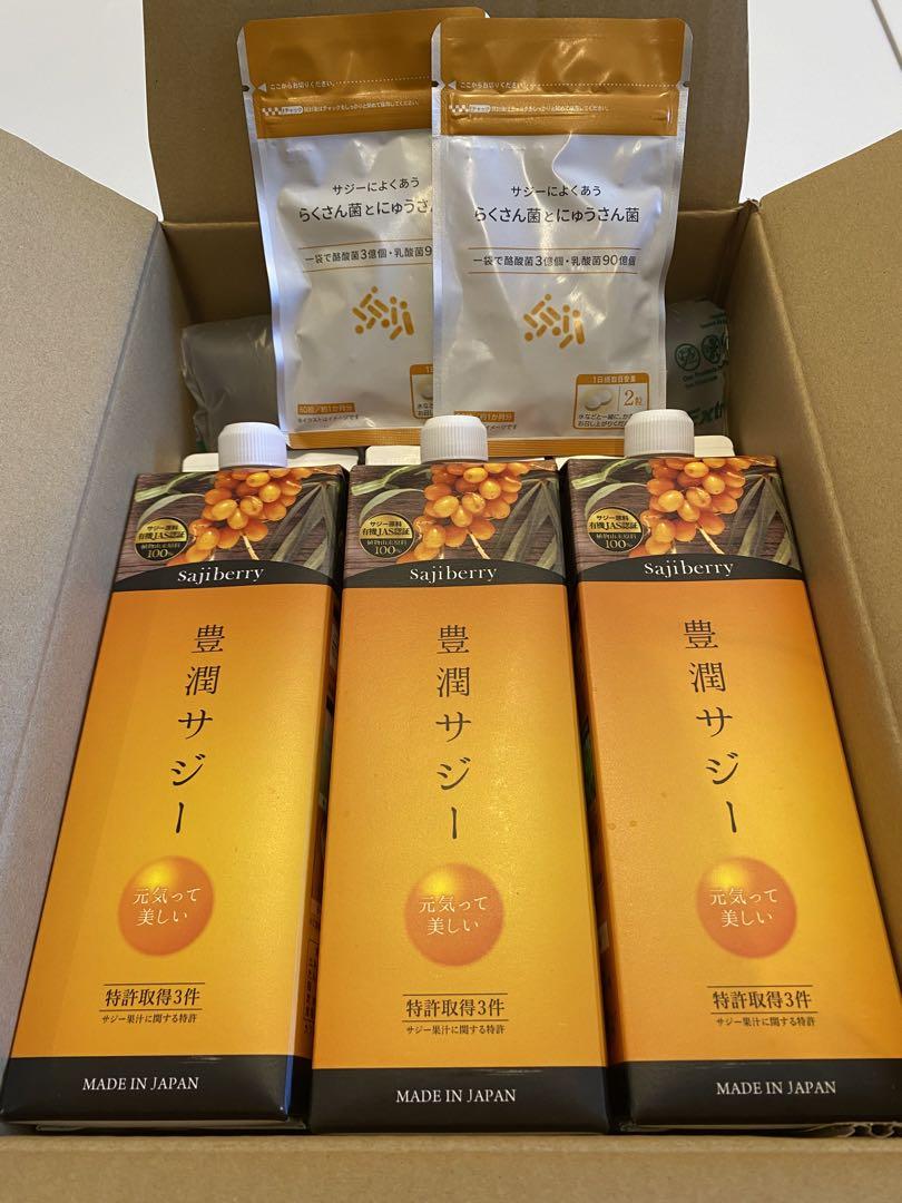 豊潤サジー3本セットらくさん菌乳酸菌サプリ付き