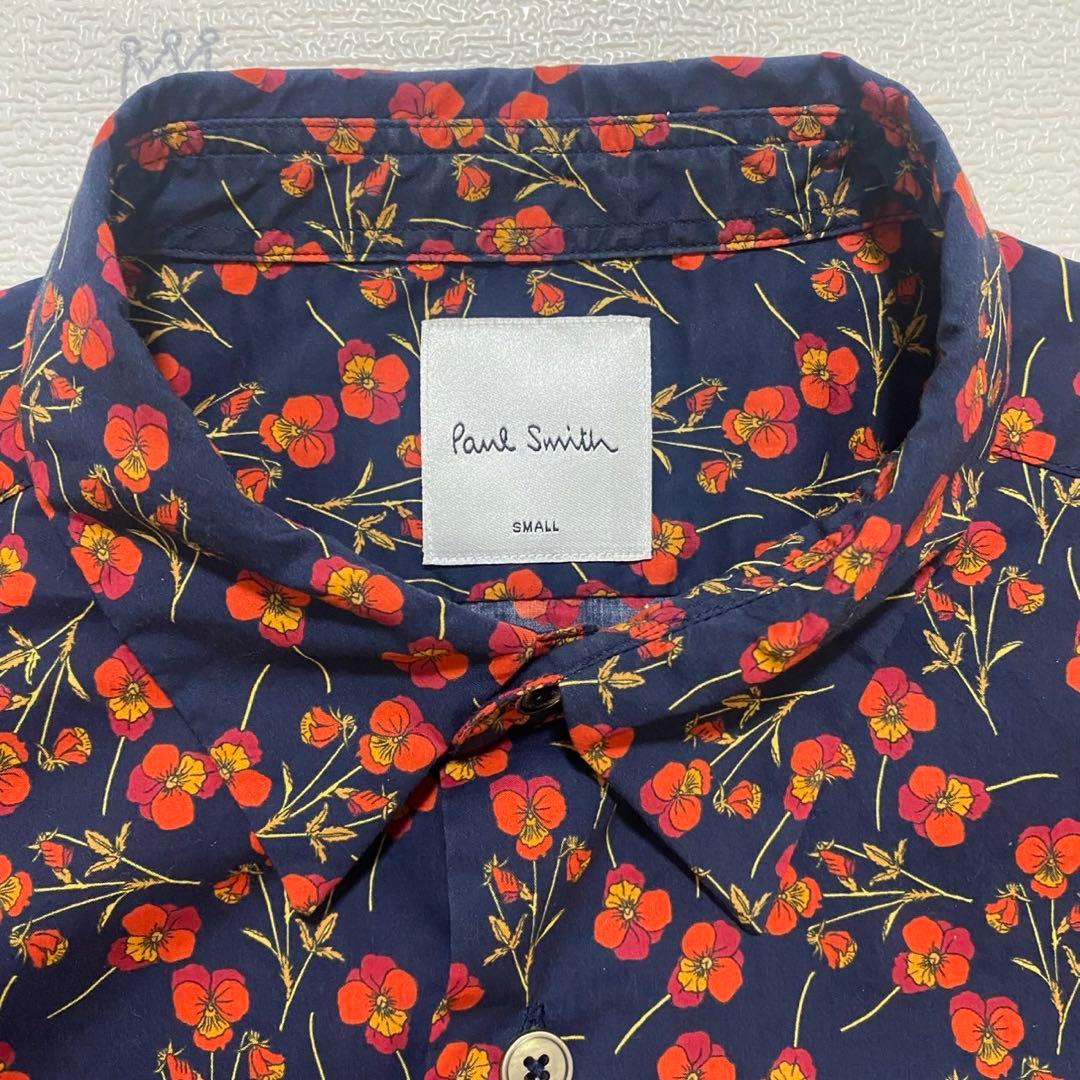 【美品】ポールスミス 花柄 ドレスシャツ Yシャツ 長袖 Sサイズ 小花柄 【美品】ポールスミス 花柄 ドレスシャツ Yシャツ 長袖 Sサイズ 小花柄