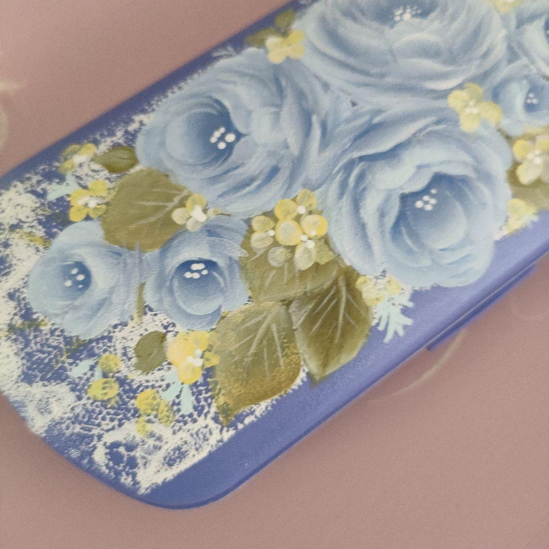 ご確認用です ハンドメイド 青いバラ メガネケース