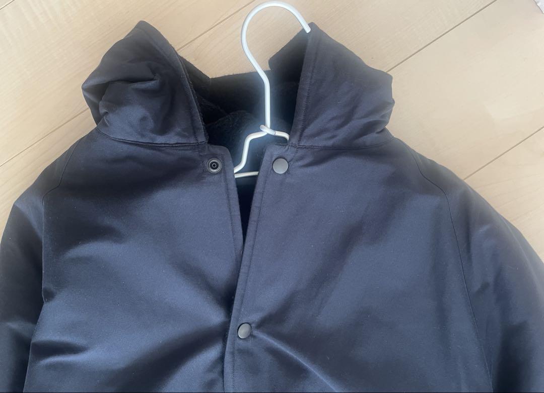 COMOLI コットンシルクフーデッドコート　ネイビー　20aw サイズ2