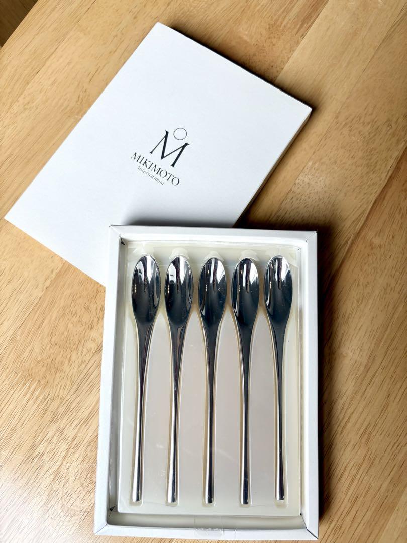 MIKIMOTO ミキモト 半貴石カトラリー スプーン 5本セット MIKIMOTO ミキモトインターナショナルカトラリー15本5客セット