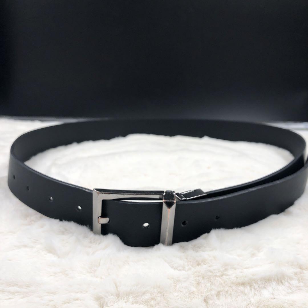 美品✨バーバリー ベルト ハトメピン ビジネス ブラック シルバー金具 回転式