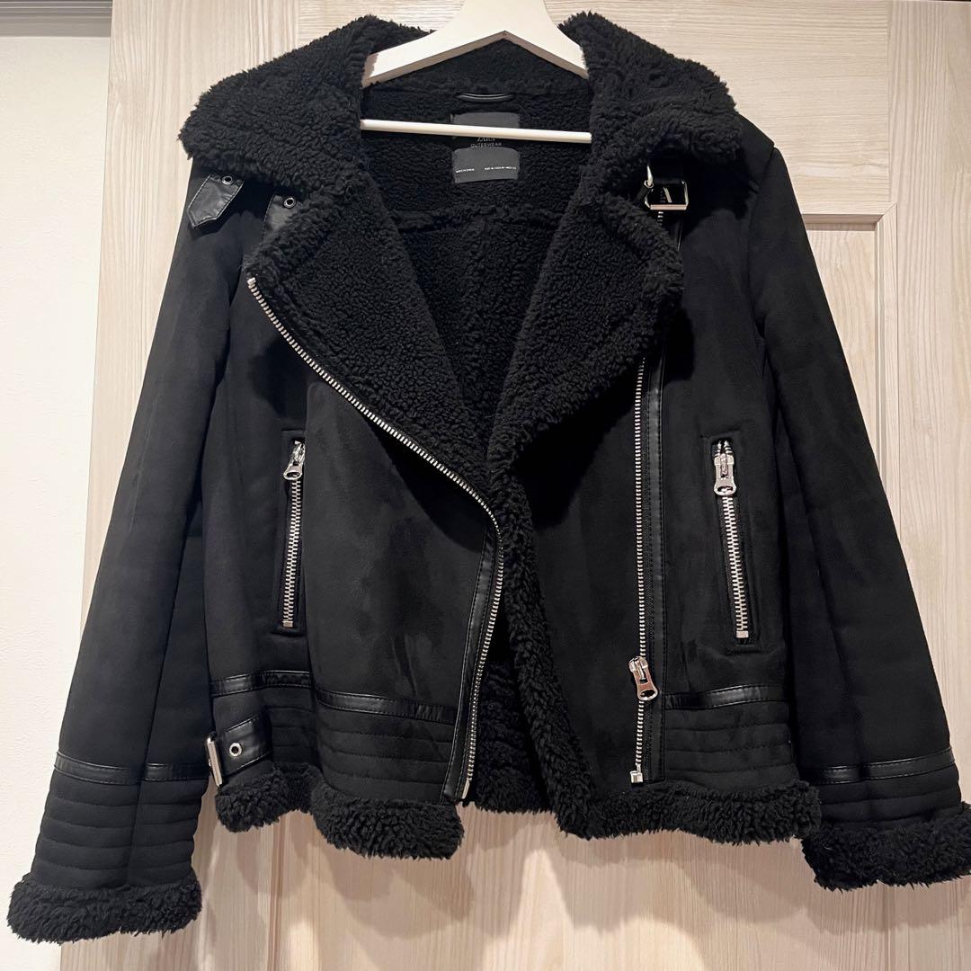 お気にいる ボア ZARA ライダース ジャケット ライダースジャケット