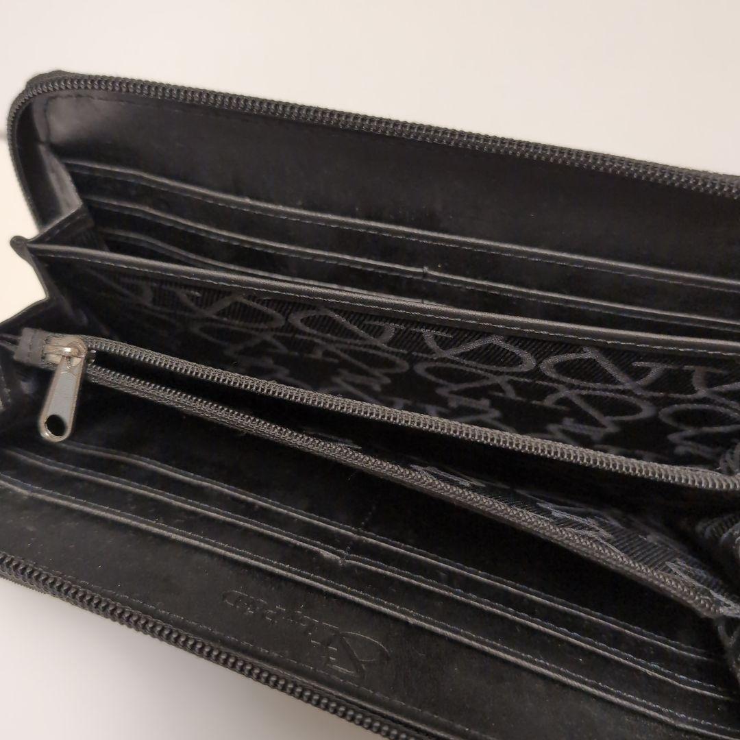 by P＆D モノグラム 長財布 ロゴプリント グレー/ネイビー