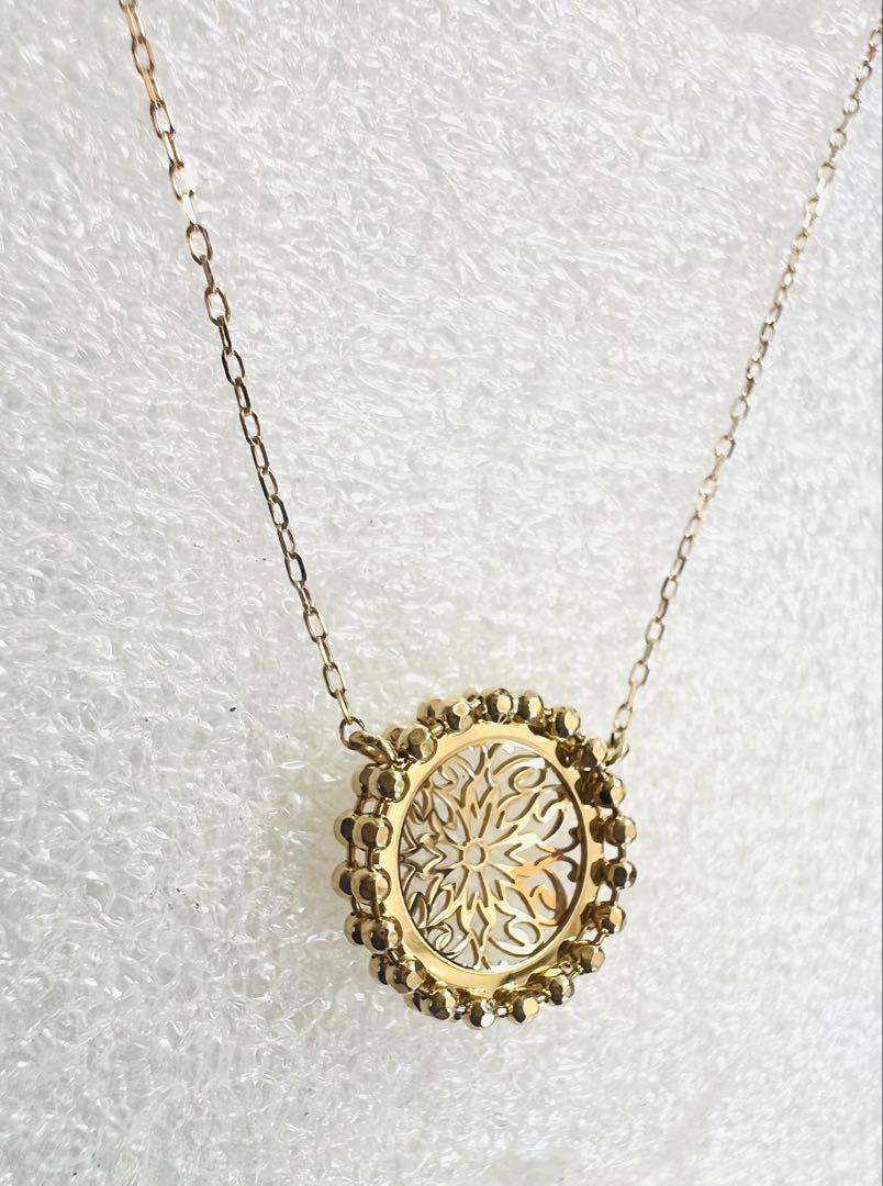 【SALE】 K18YG 切削 地金ネックレス 丸型 アクセサリー