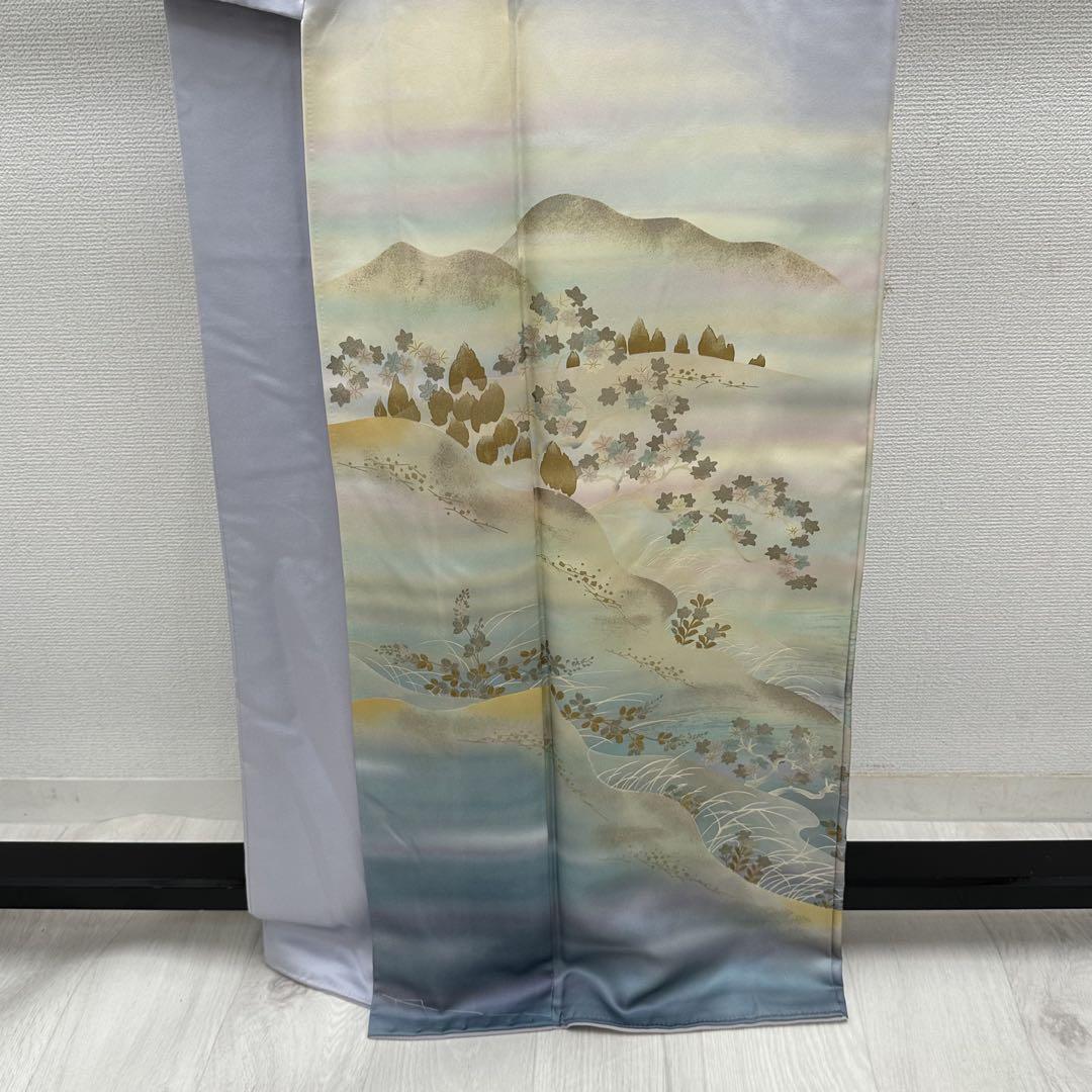 付下げ 作家物 金彩 美しい染め 紋なし 正絹 着付け 和装 i-3048