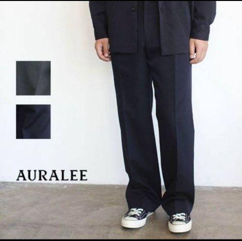 AURALEE オーラリー 18AW WOOL KID MOHAIR GABARDINE WIDE SLACKS ウールキッドモヘアギャバジン ワイドスラックス グレー A8AP03MG3備考