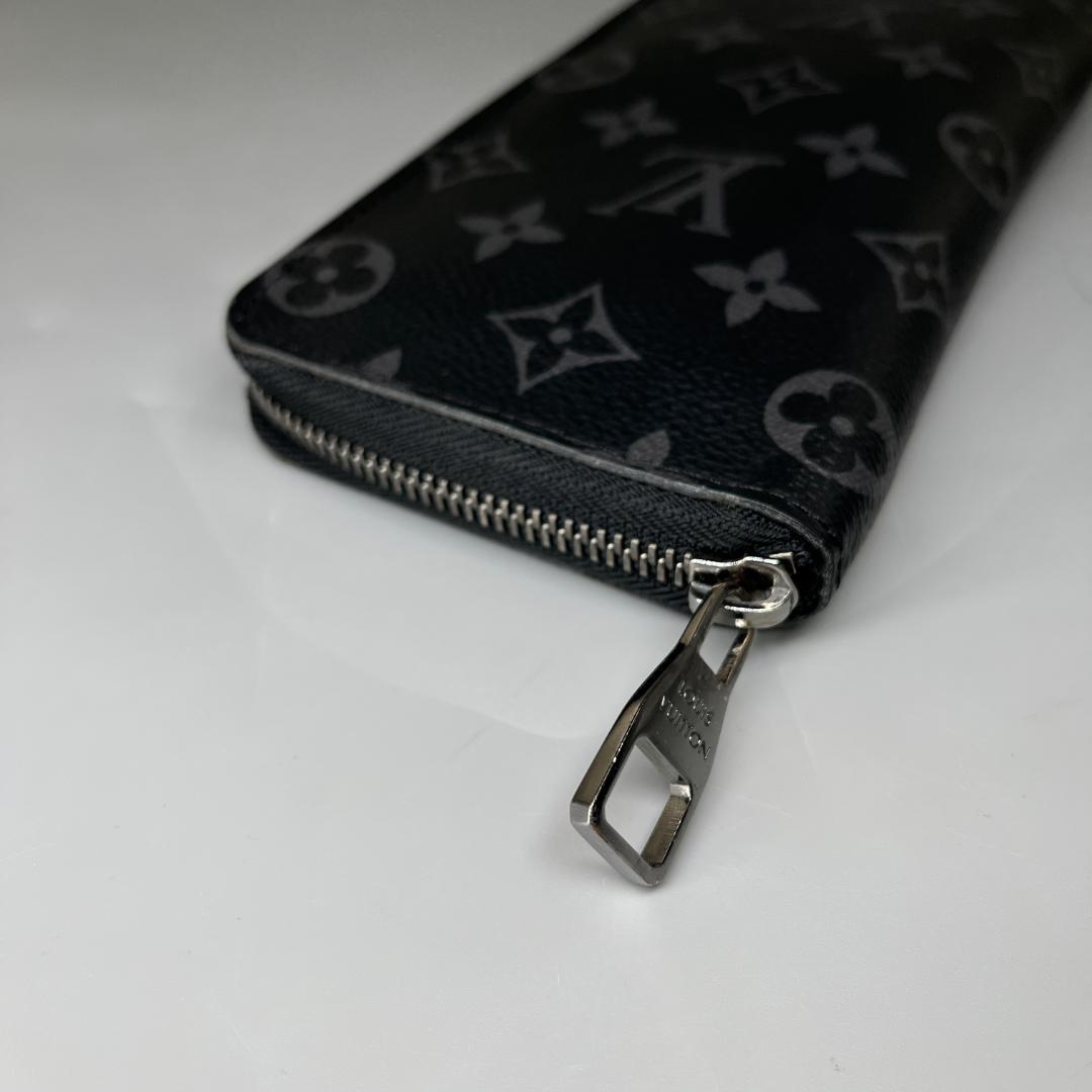 【美品】Louis Vuitton 黒 モノグラム 長財布 本革 ヴィトン
