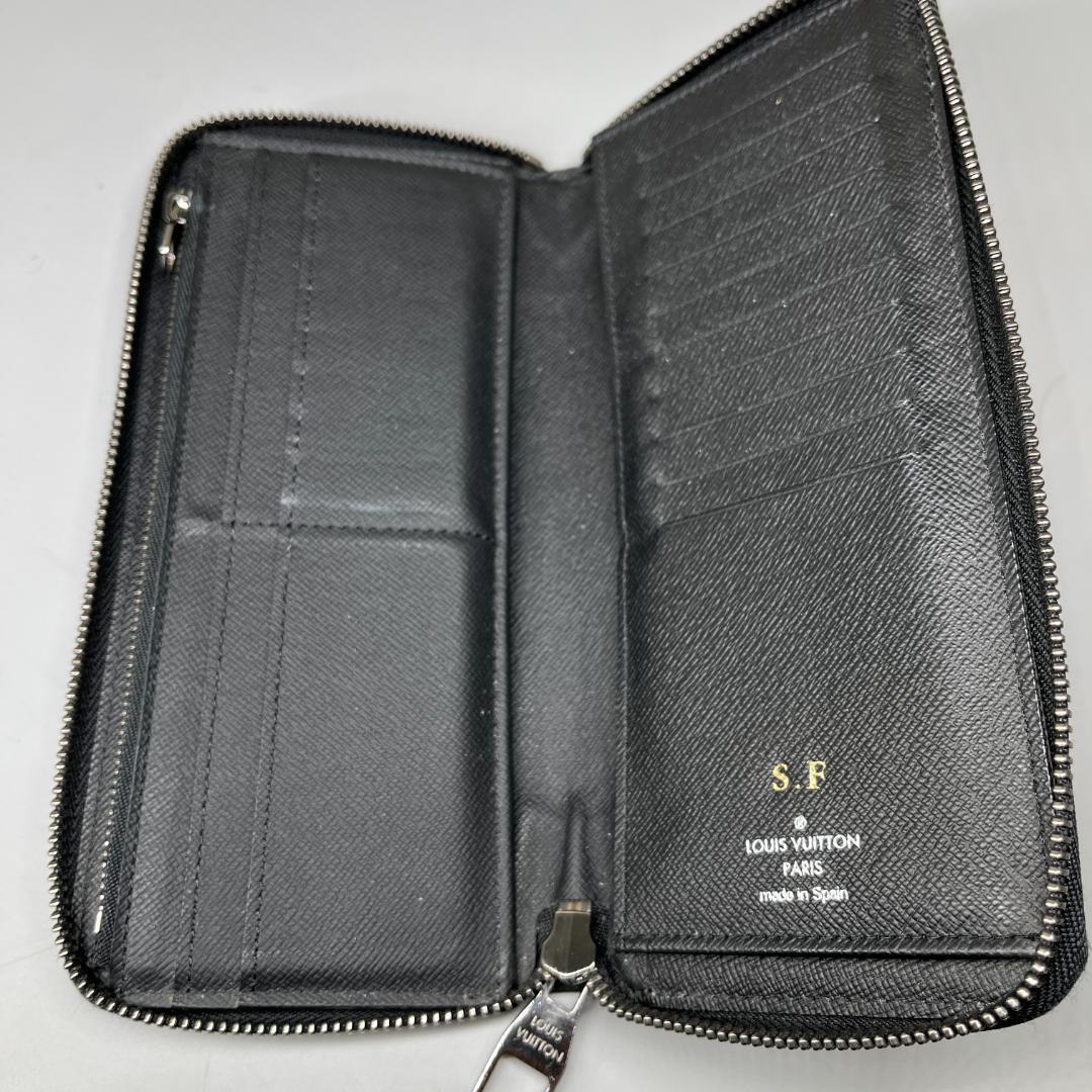 【美品】Louis Vuitton 黒 モノグラム 長財布 本革 ヴィトン